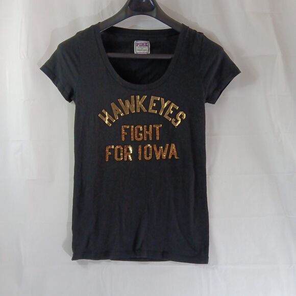 Victoria's Secret Pink With Fifth & Ocean T-shirt Women's Medium Iowa Hawkeyes * - Picture 1 of 9